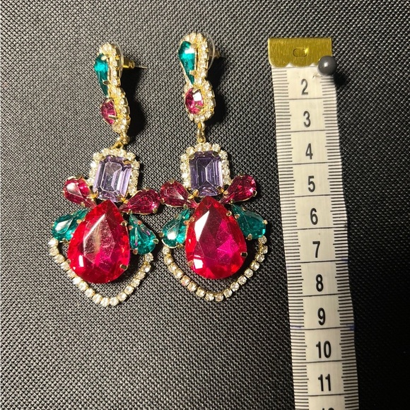 Elegant Multicolor Statement Earrings - Picture 2 of 2